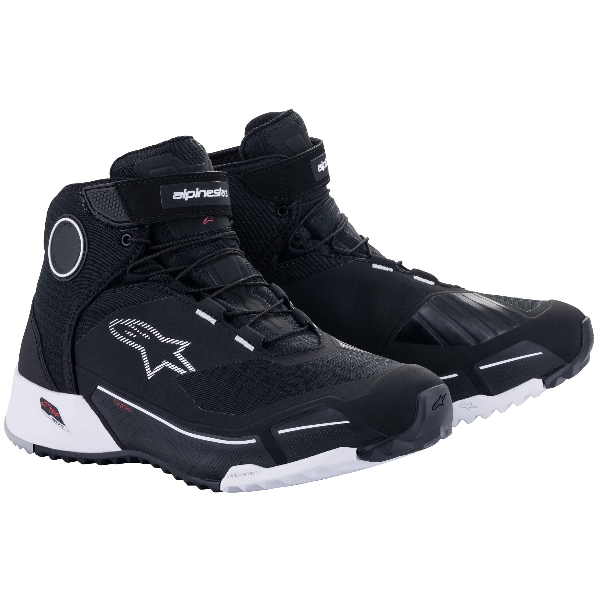 Alpinestars Cr-X Drystar Riding Shoes - Black / White