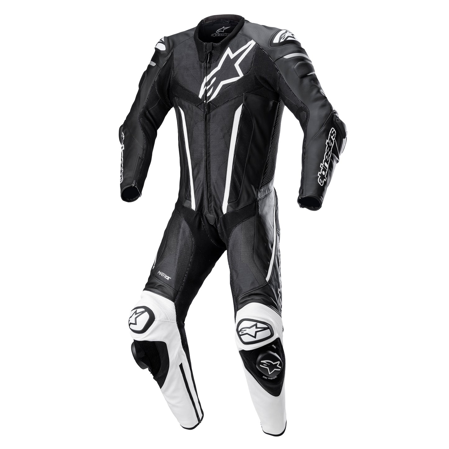 Alpinestars Fusion Leather 1 Piece Suit - Black / White