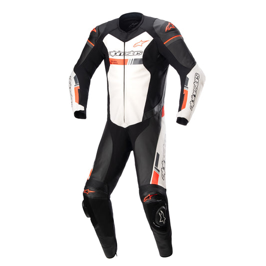 Alpinestars GP Force Chaser Leather 1 Piece Suit - Black / White / Red fluo