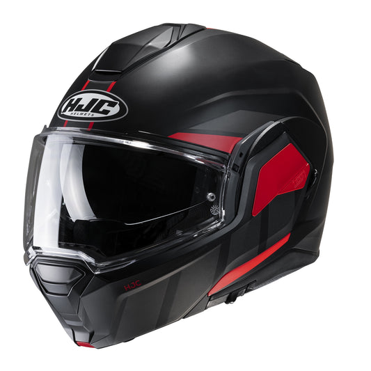 HJC I100 Beis Modular Flip Front Helmet - Red / Black