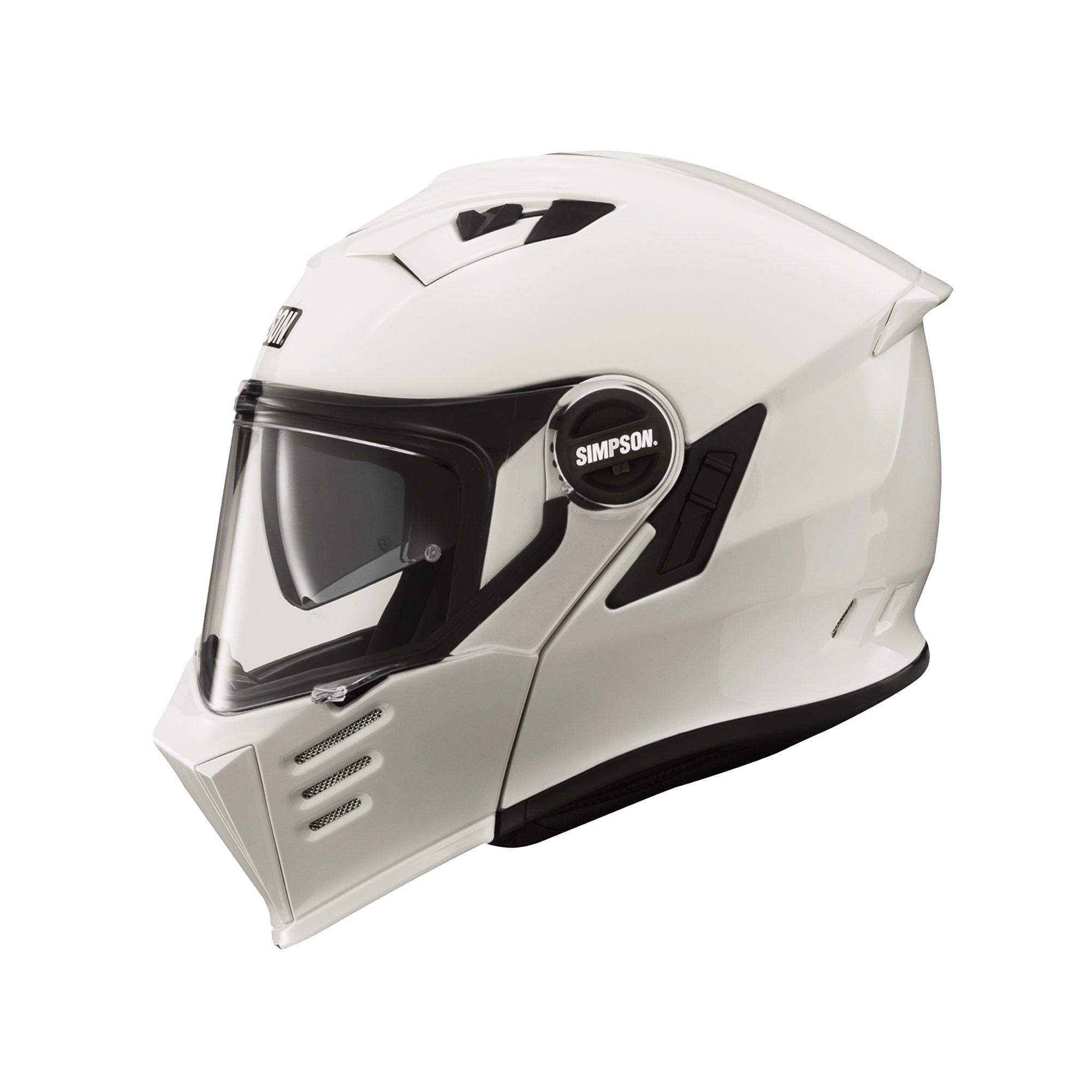 Simpson Darksome Solid Flip Front Helmet (ECE-22.06) - White