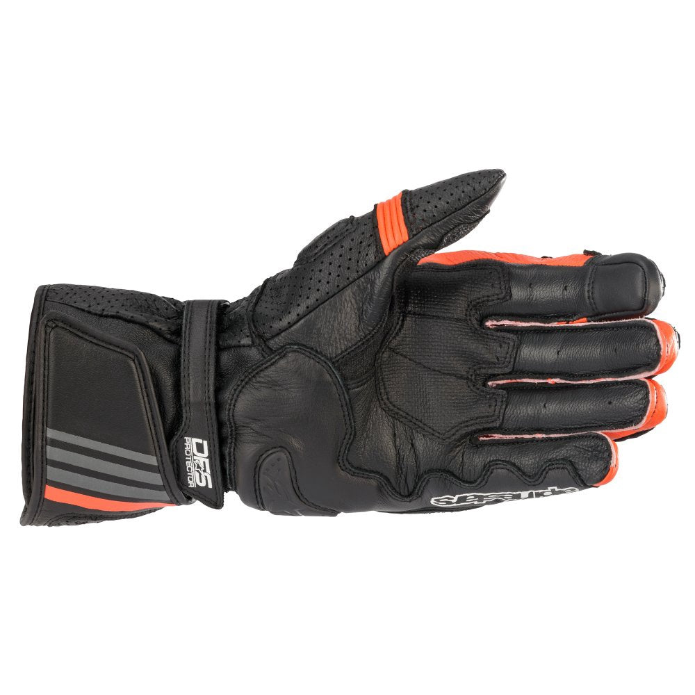 Alpinestars GP Plus R V2 Leather Gloves - Black Red Fluo