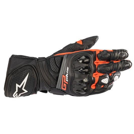 Alpinestars GP Plus R V2 Leather Gloves - Black Red Fluo