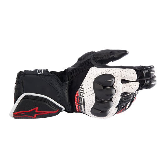 Alpinestars SP-8 V3 Air Perforated Leather Sports Gloves - Black / White / Bright Red