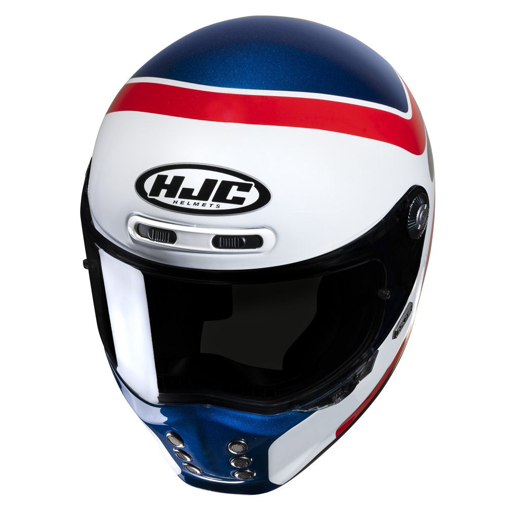 HJC V10 Grape Helmet - White / Red / Blue