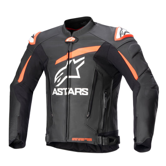 Alpinestars Gp Plus V4 Mens Leather Jacket - Black / Red Fluo / White