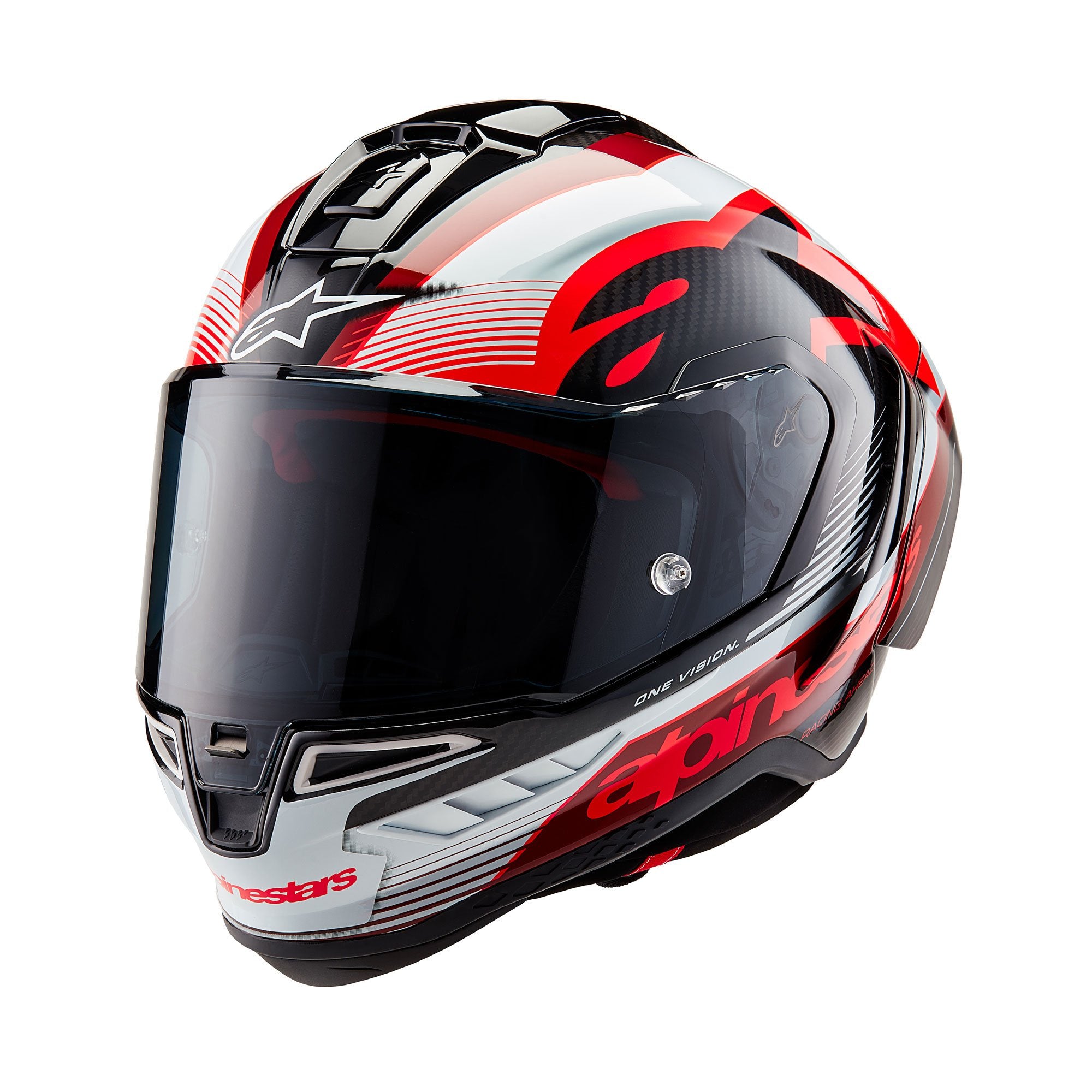 Alpinestars Supertech R10 Team ECE 06 FIM - Black Carbon Red / White Gloss