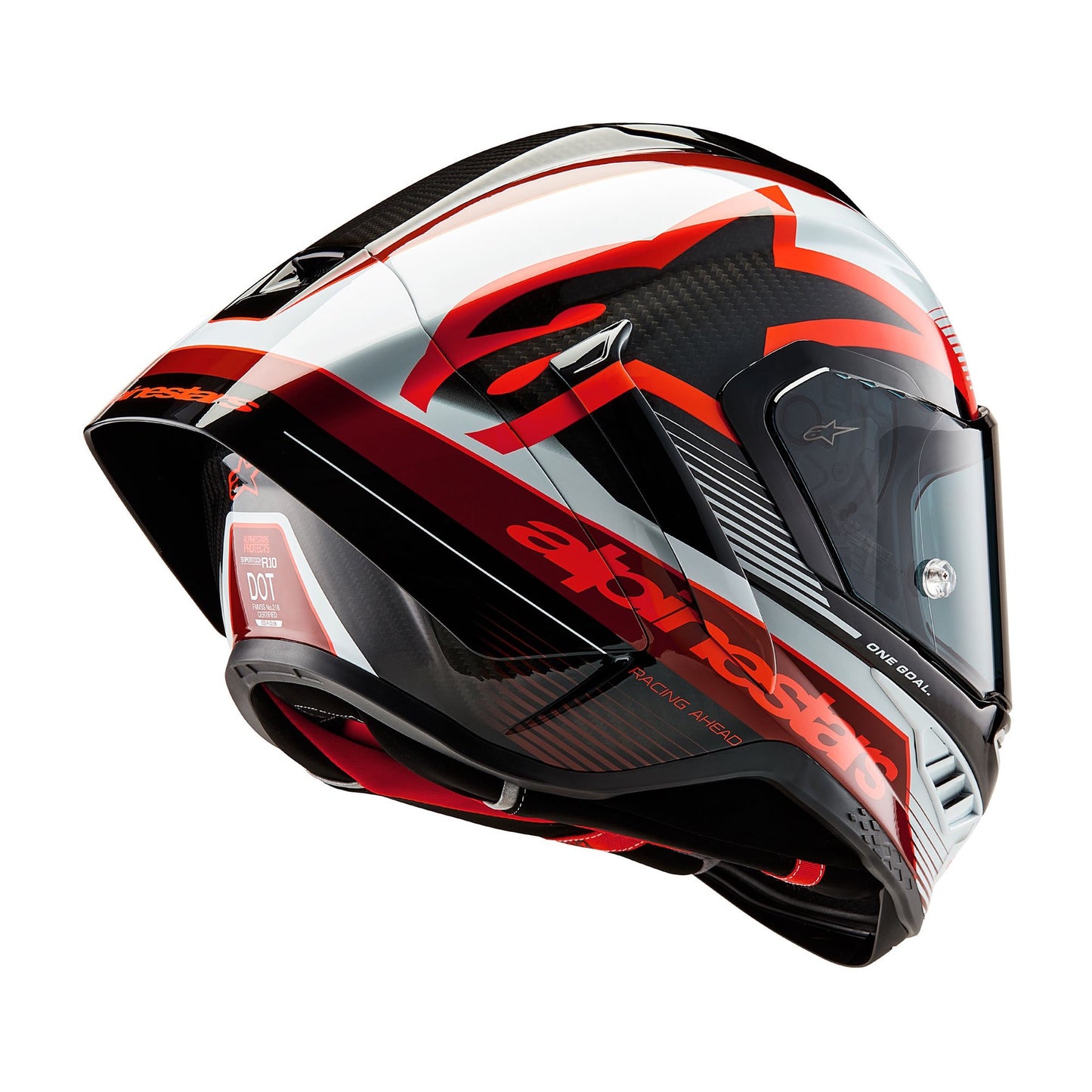 Alpinestars Supertech R10 Team ECE 06 FIM - Black Carbon Red / White Gloss