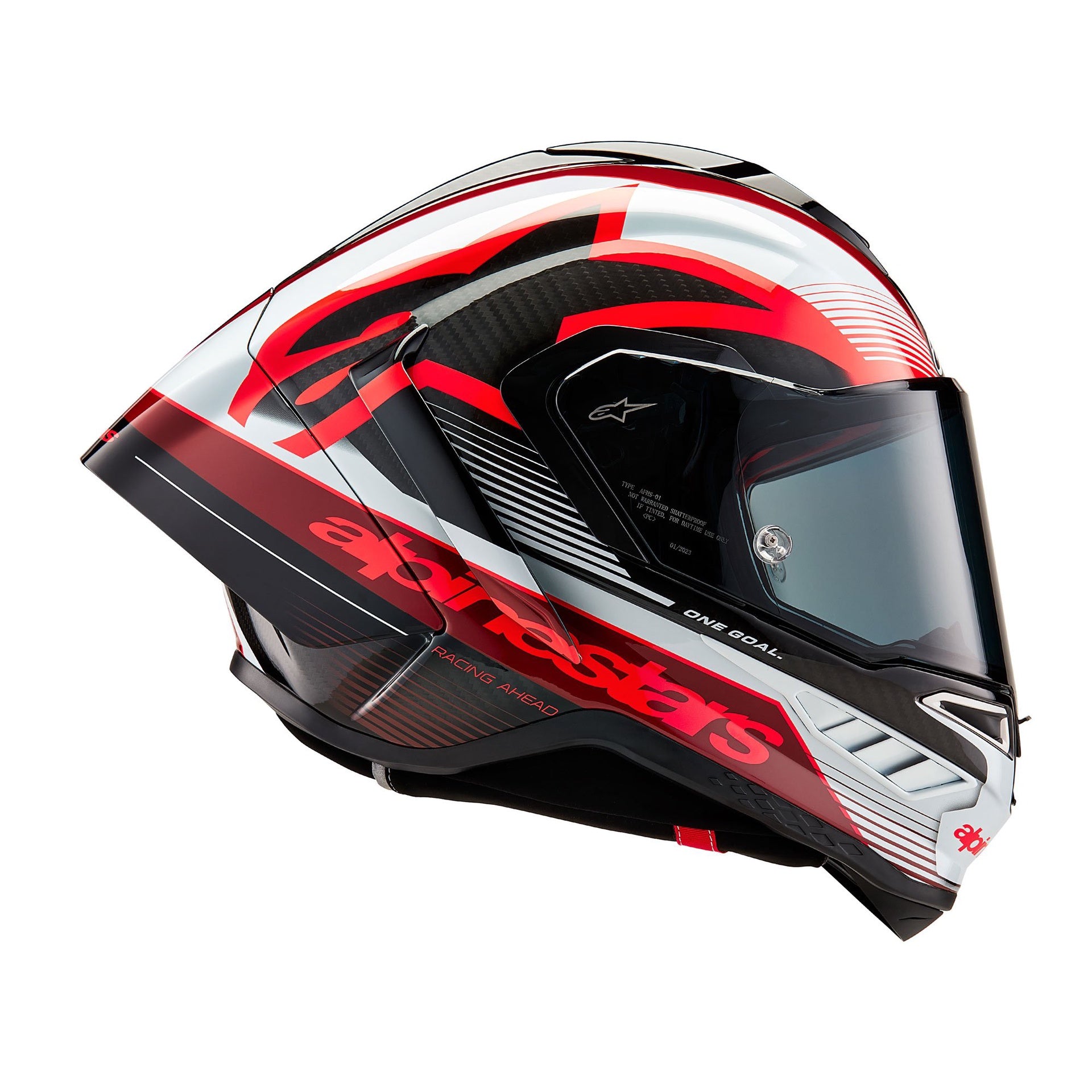 Alpinestars Supertech R10 Team ECE 06 FIM - Black Carbon Red / White Gloss