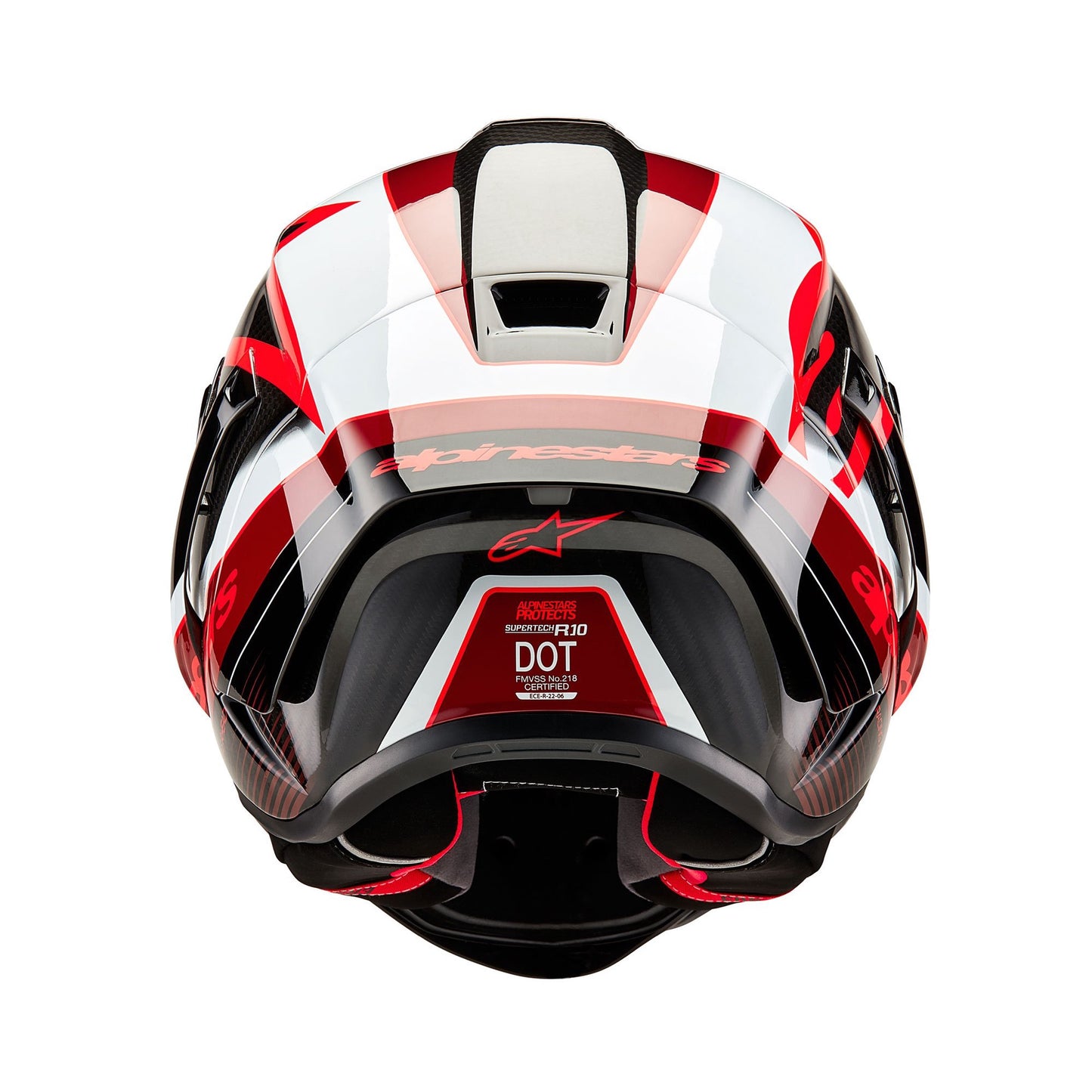 Alpinestars Supertech R10 Team ECE 06 FIM - Black Carbon Red / White Gloss