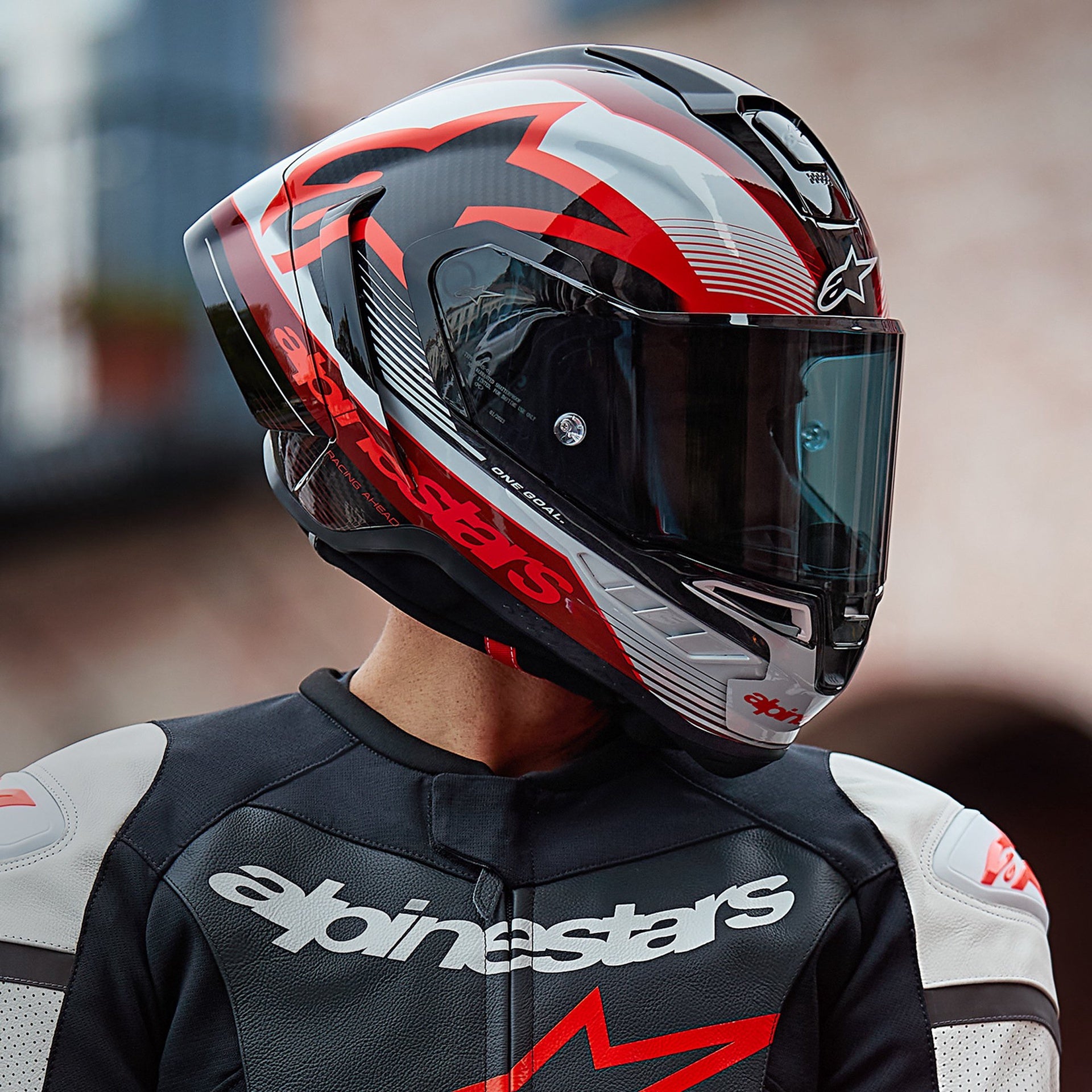 Alpinestars Supertech R10 Team ECE 06 FIM - Black Carbon Red / White Gloss