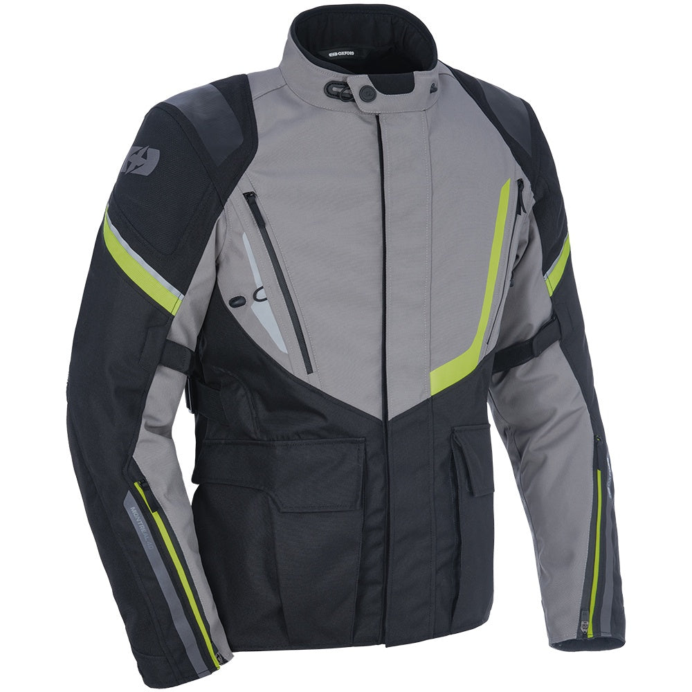 Oxford Montreal 4.0 Dry2Dry Textile Waterproof Jacket - Black / Grey / Fluo