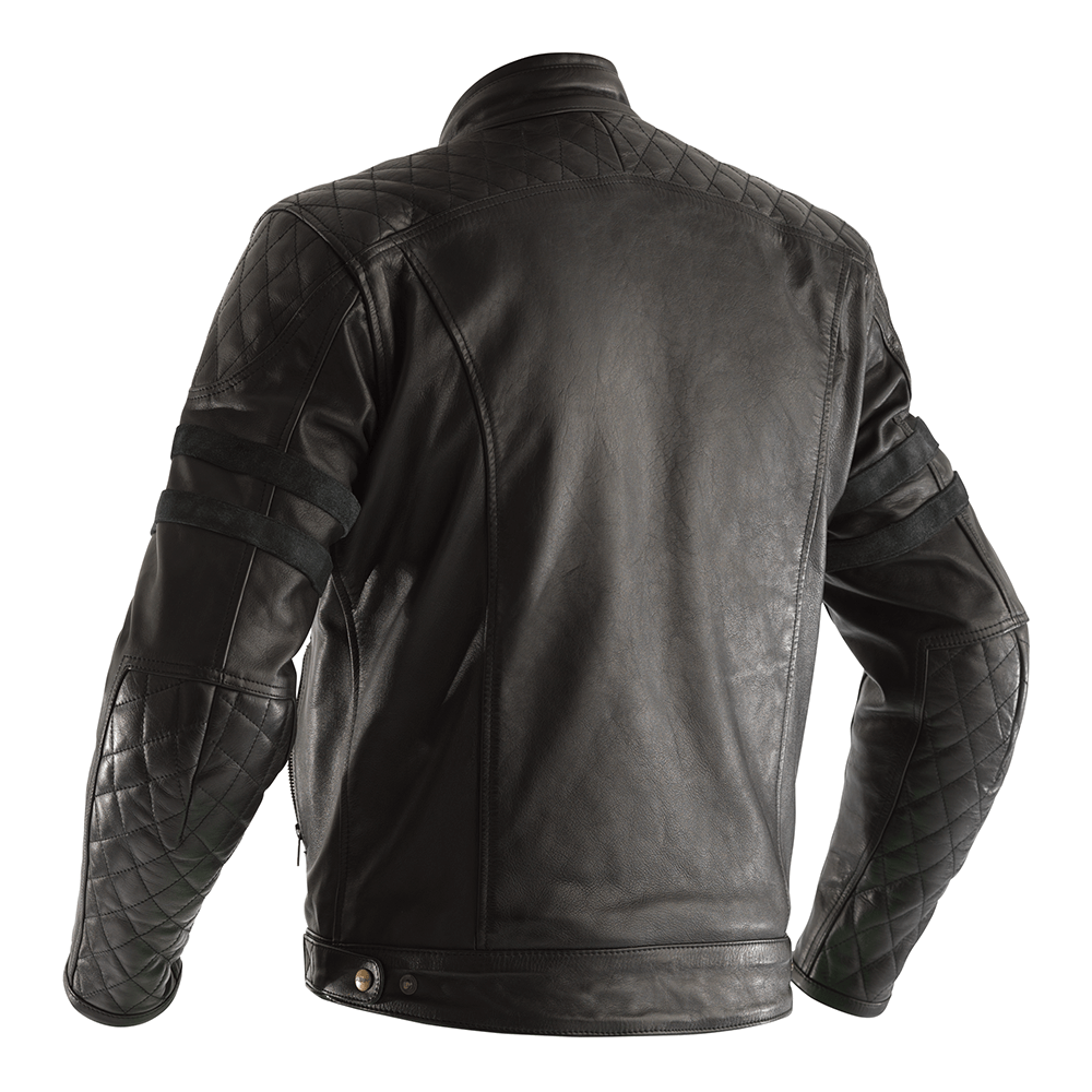 RST IOM TT Hillberry CE Mens Leather Jacket - Black .