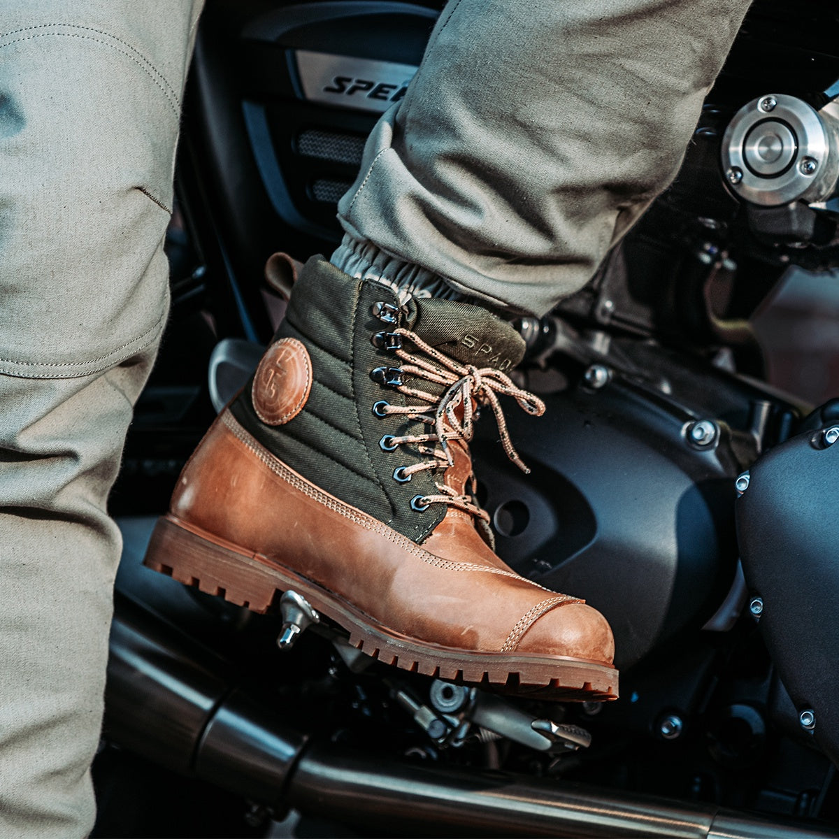 Spada Anvil CE Motorcycle Waterproof Boots - Wheat