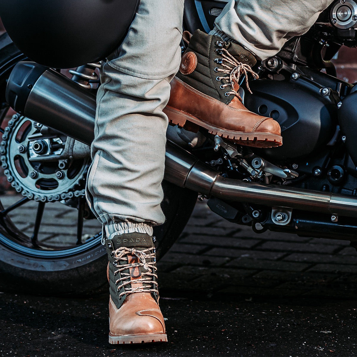 Spada Anvil CE Motorcycle Waterproof Boots - Wheat