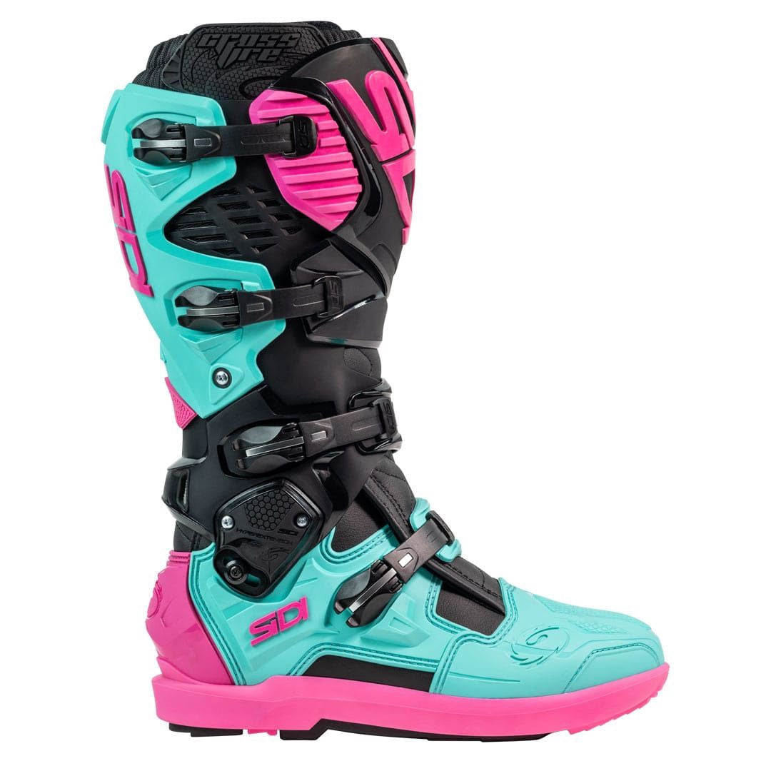 Sidi Crossfire 3 SRS Boots - Black / Mint / Pink