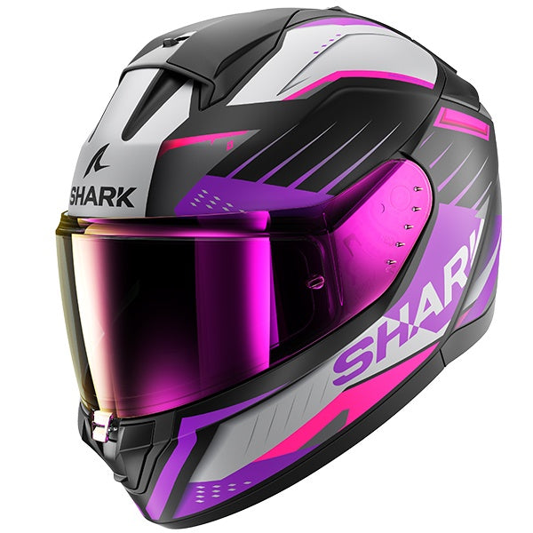 Shark Ridill 2 Full Face Helmet - Bersek KVV - Matt Grey / Pink