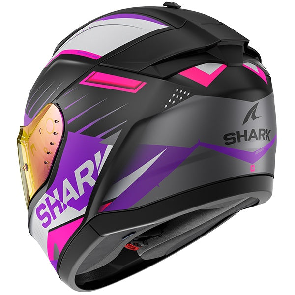 Shark Ridill 2 Full Face Helmet - Bersek KVV - Matt Grey / Pink