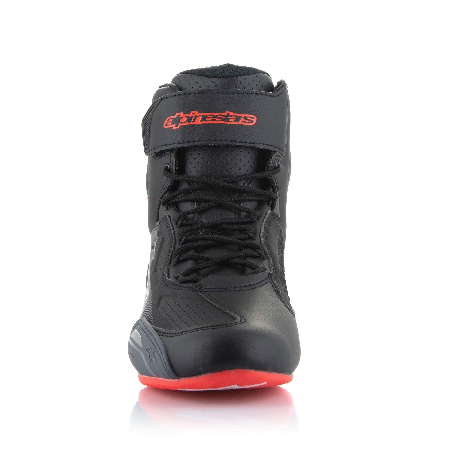 Alpinestars Faster3 Motorcycle Shoes - Black / Grey / Red Fluo