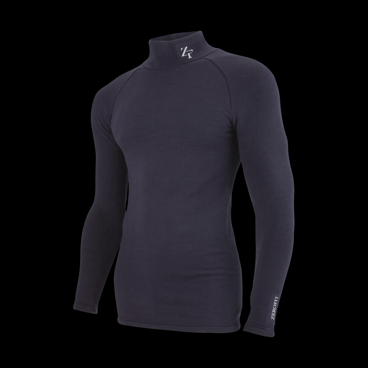 Zerofit Mock Neck HeatRub Ultimate Baselayer Top - Navy