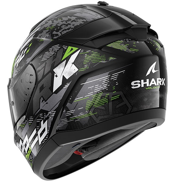 Shark Ridill 2 Full Face Helmet - MOLOKAI KSG - Black / Green