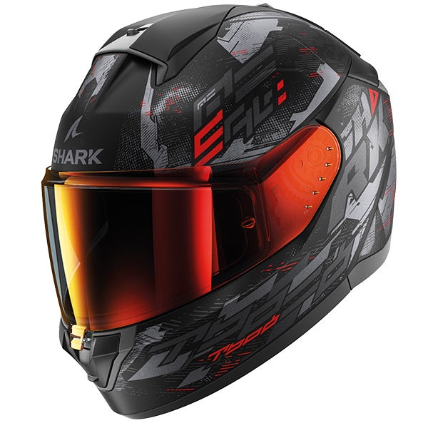 Shark Ridill 2 Full Face Helmet - MOLOKAI KAR - Matt Black / Red