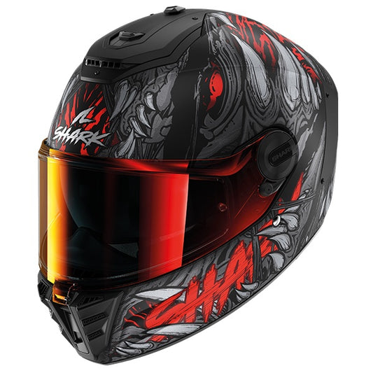 Shark Spartan RS Full Face Helmet - SHAYTAN KRA - Matt Black / Red