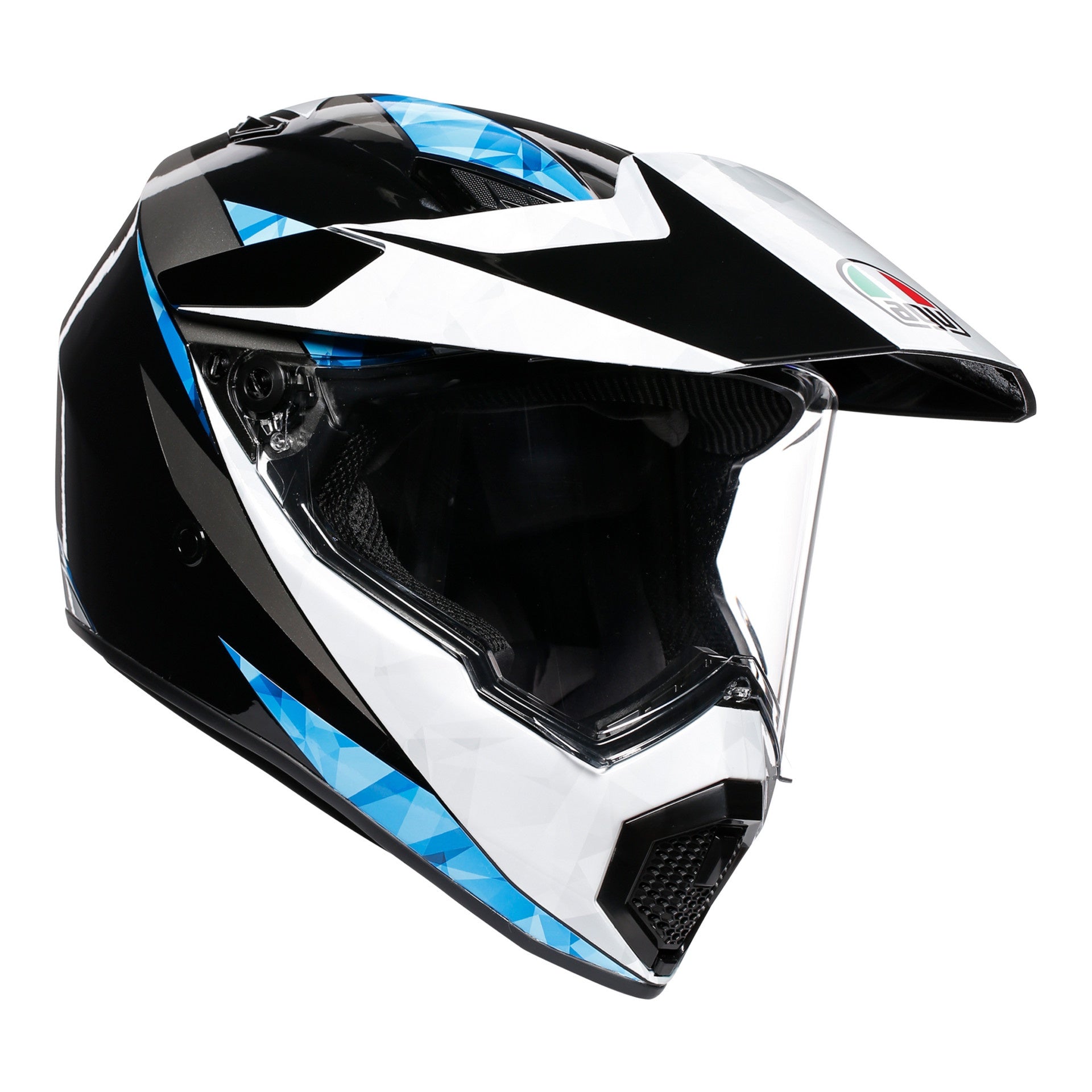 AGV AX9 Adventure Helmet - North Black / White / Cyan