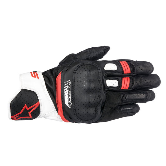 Alpinestars SP-5 Leather Short Gloves - White / Red / Black