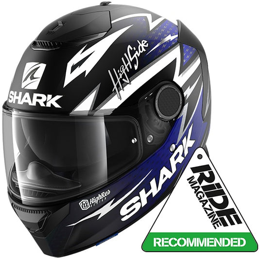 Shark Spartan 1.2 Parassol Full Face Helmet KBS - Black / Blue / Silver