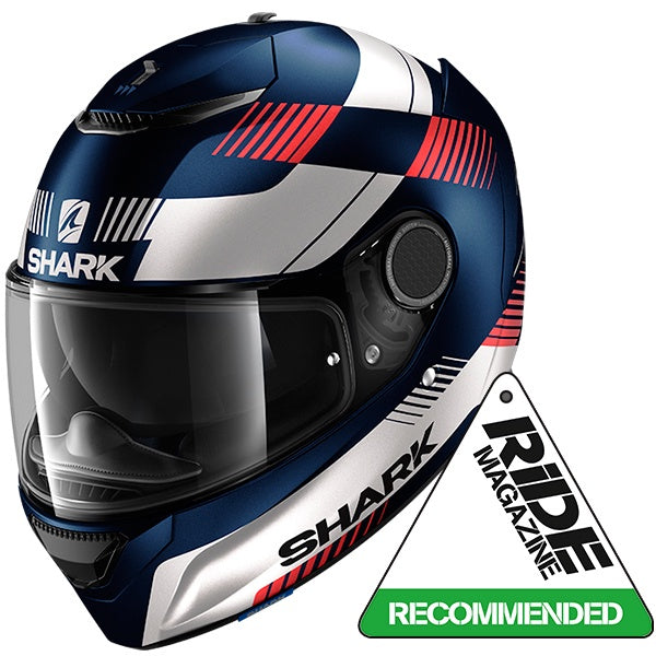 Shark Spartan 1.2 Full face Helmet Strad BWR - Matt Blue / White / Red