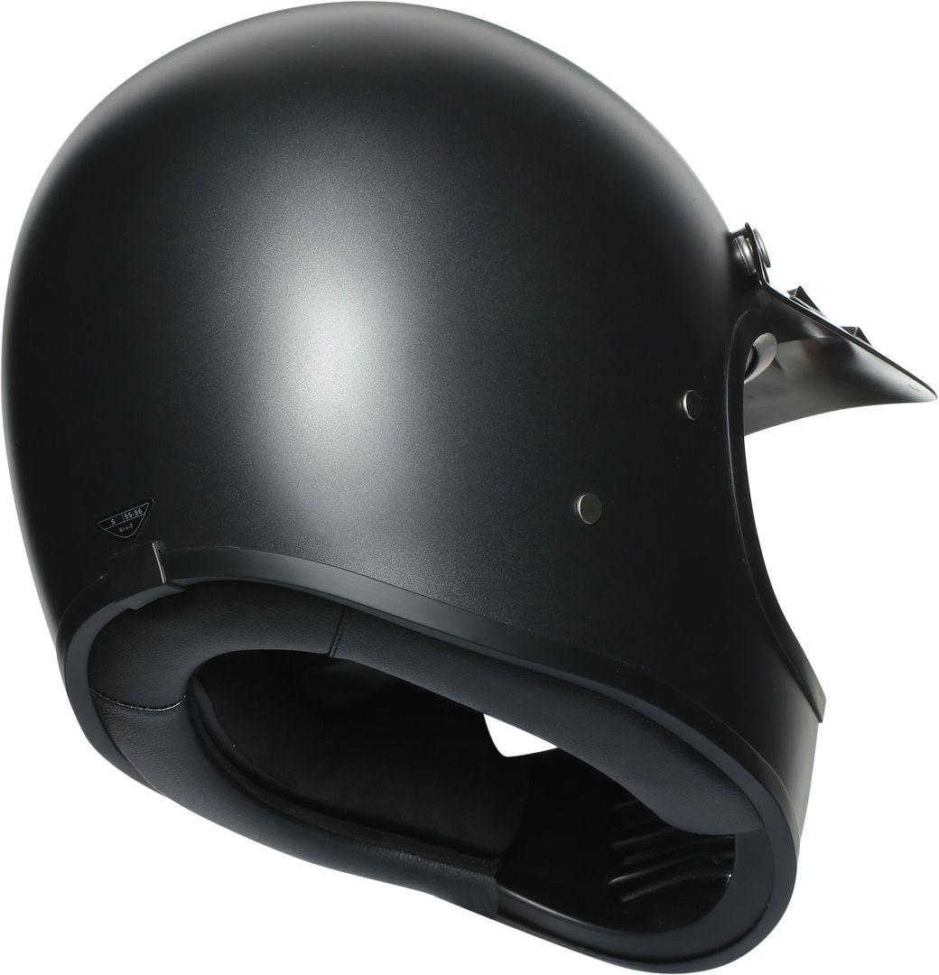 AGV X101 Solid Retro Full Face Helmet With Peak - Matt Black