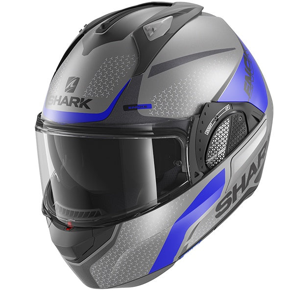 Shark Evo GT Flip Front Helmet Encke ABK - Mat Anthracite / Blue / Black