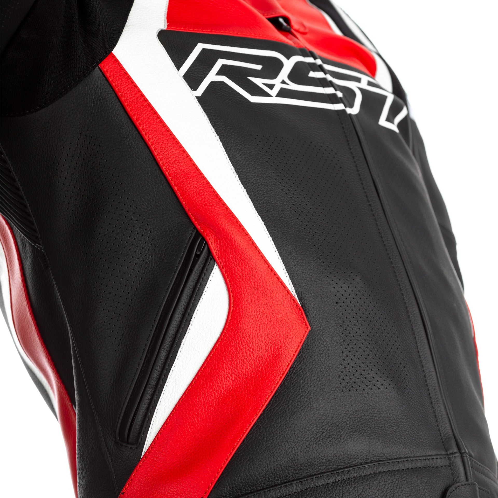 RST Tractech Evo 4 CE Mens Leather Jacket - Black / Red