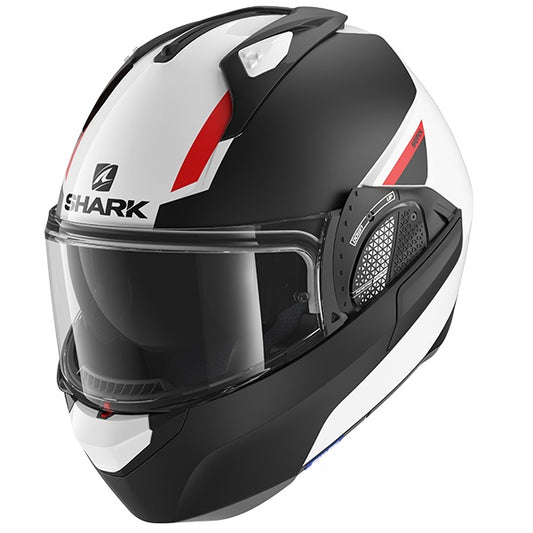 Shark Evo GT Flip Front Helmet Sean WKR - Dual White / Black / Red