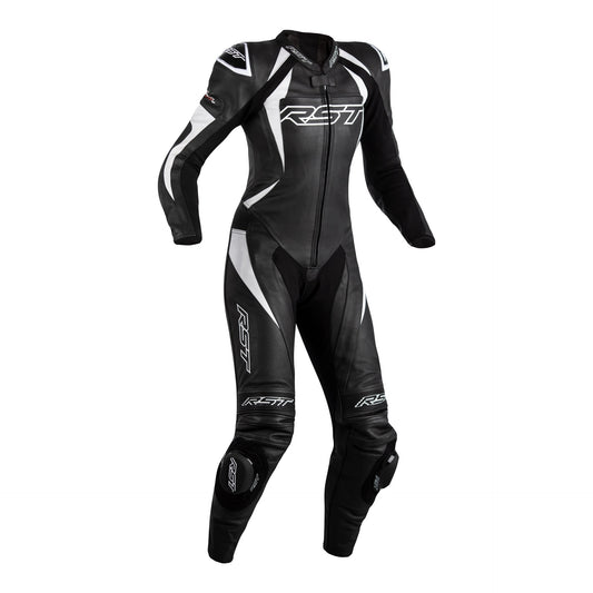 RST Tractech Evo 4 CE Ladies Leather Suit - Black / Black / White