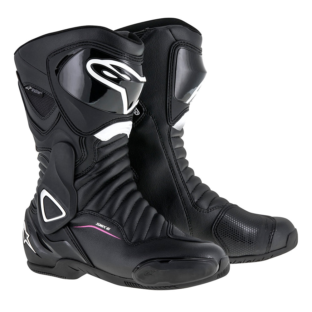 Alpinestars Stella Ladies SMX 6 v2 Leather Boots Drystar - Black / White / Fuchsia