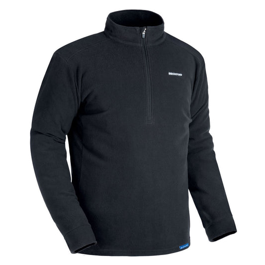 Oxford Advanced Micro Fleece 1/2 Neck Mens Top - Black