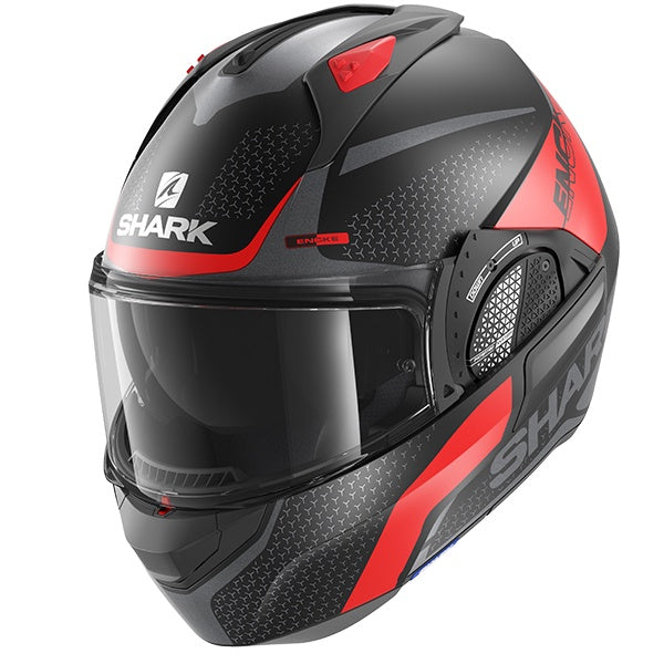 Shark Evo GT Flip Front Helmet Encke KRA  - Mat Black / Red / Anthracite