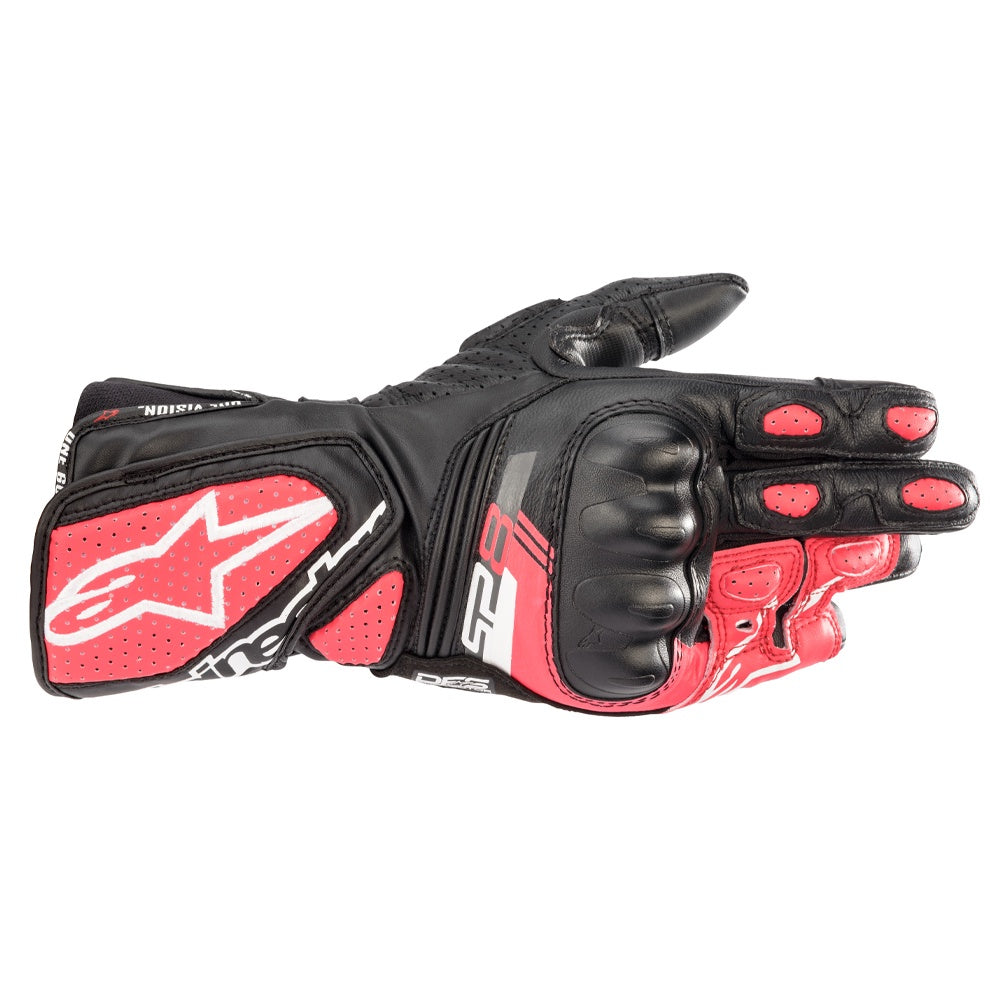 Alpinestars Stella SP-8 V3 Ladies Leather Gloves - Black / White / Diva Pink