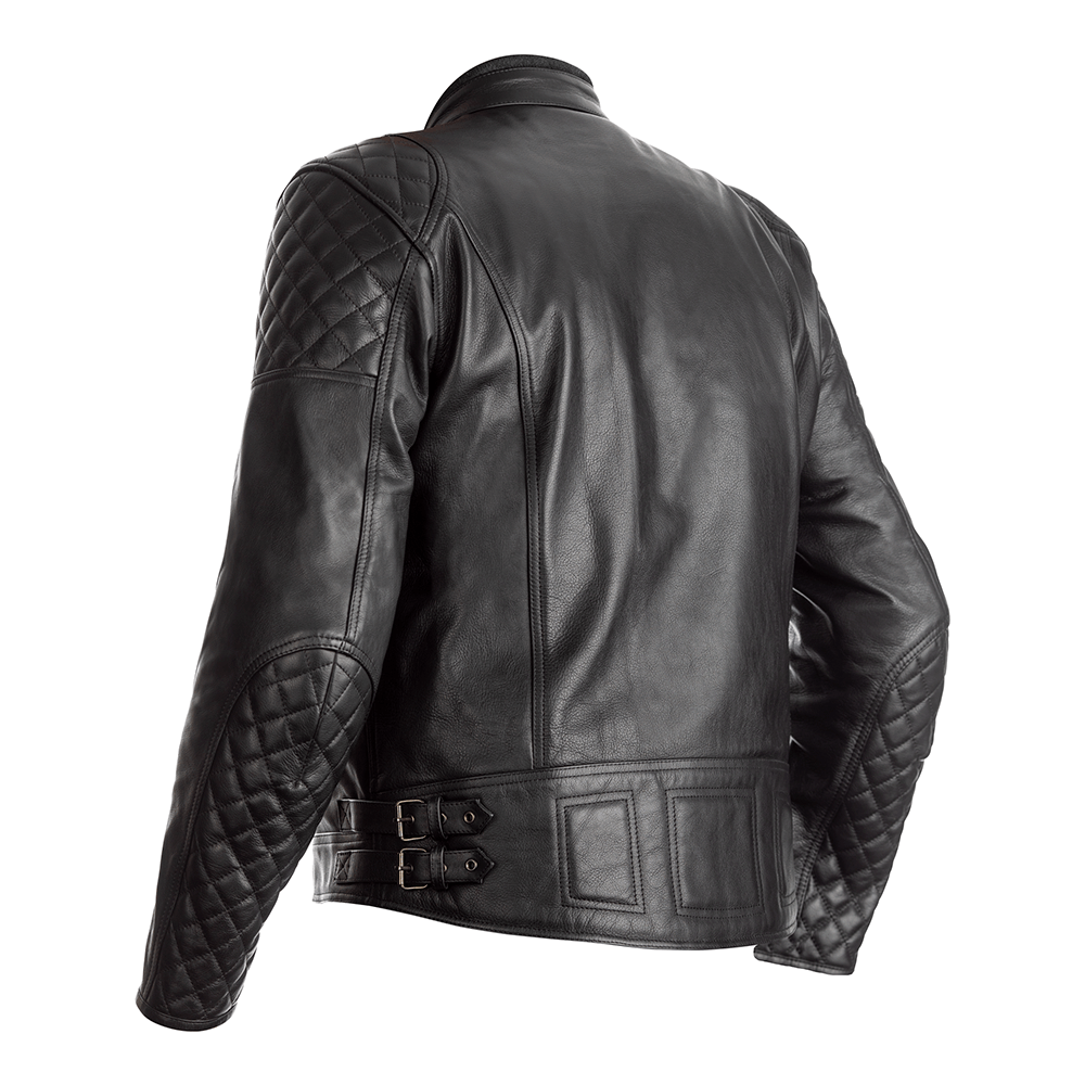 RST IOM TT Brandish CE Mens Leather Jacket - Black .