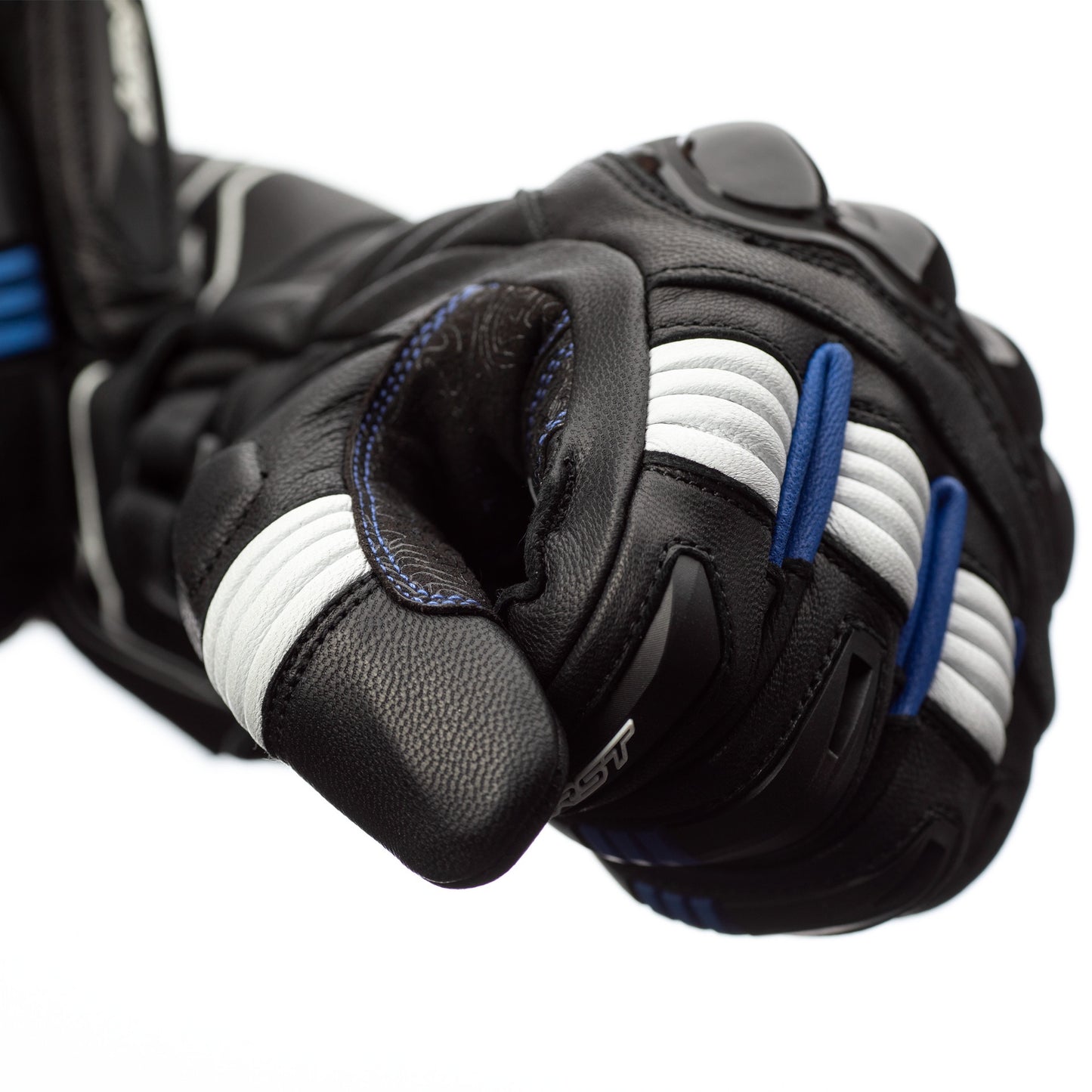 RST Pilot CE Mens Leather Gloves - Black / Blue / White