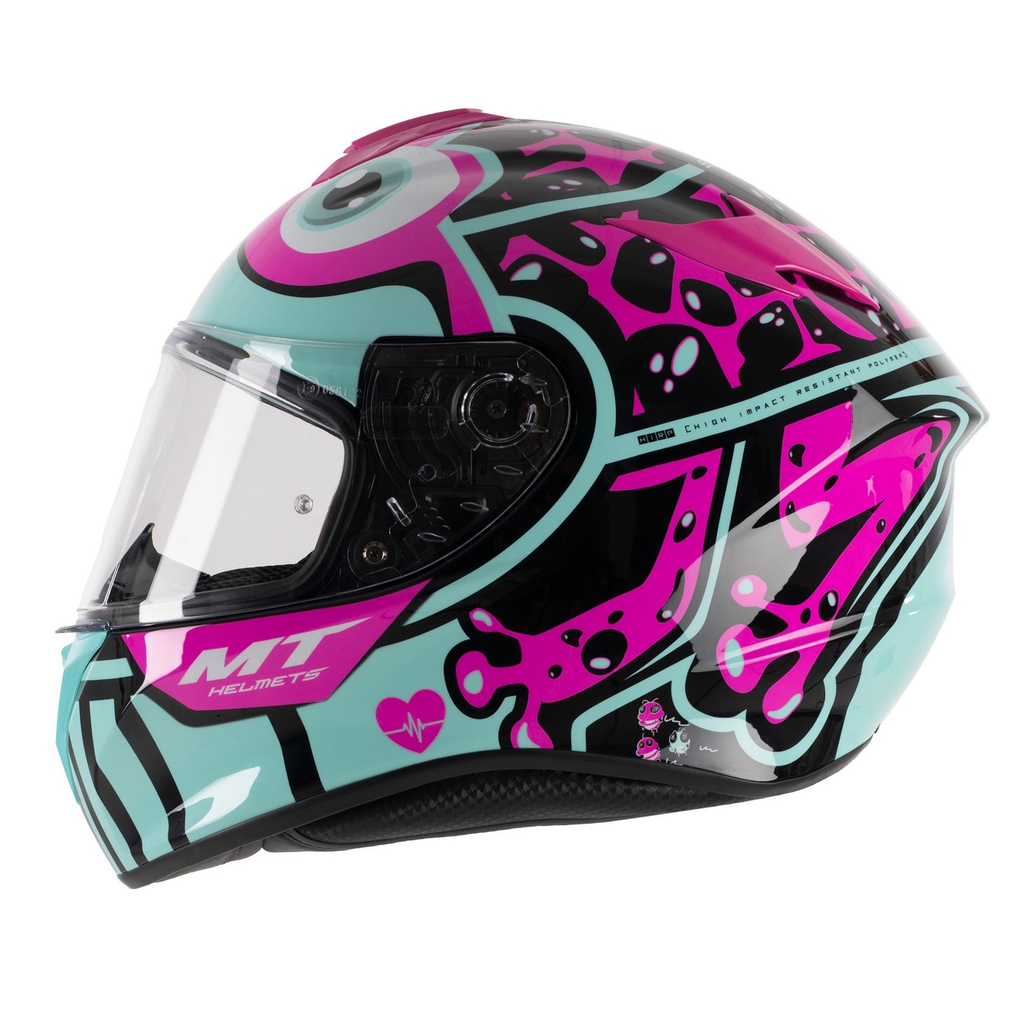 MT Targo Full Face Helmet Frog - Gloss Pink / Blue