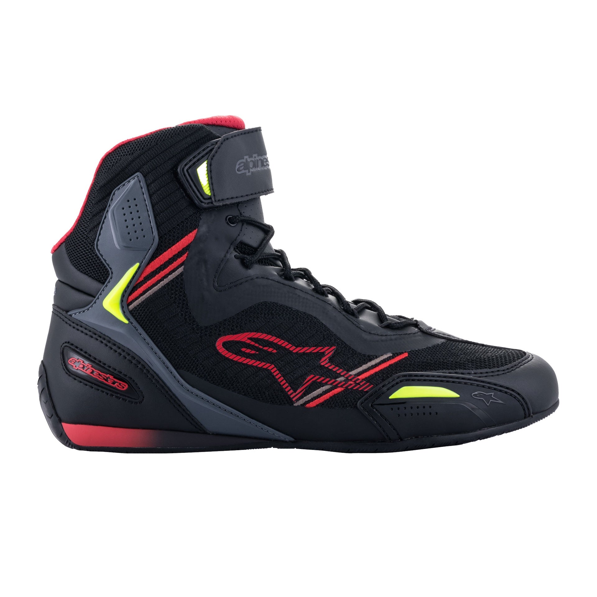 Alpinestars Faster-3 Rideknit Shoes - Black / Red / Yellow Fluo