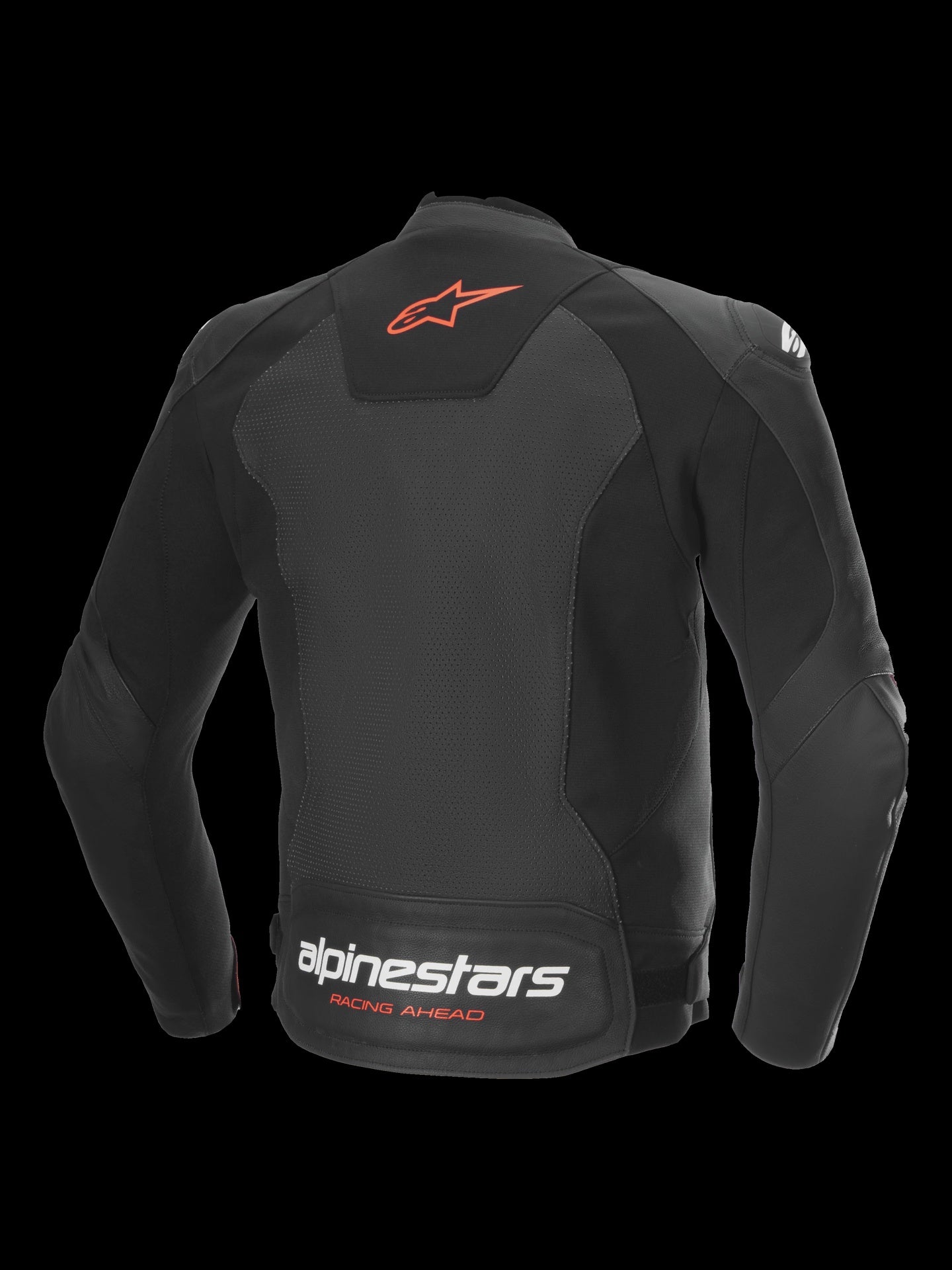 Alpinestars Faster V3 Airflow Leather Jacket - Black / Red Fluo