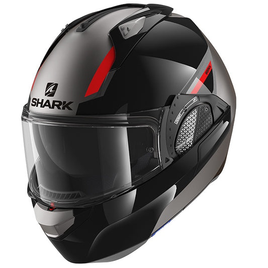 Shark Evo GT Flip Front Helmet Sean AKR - Dual Black / Red / Anthracite