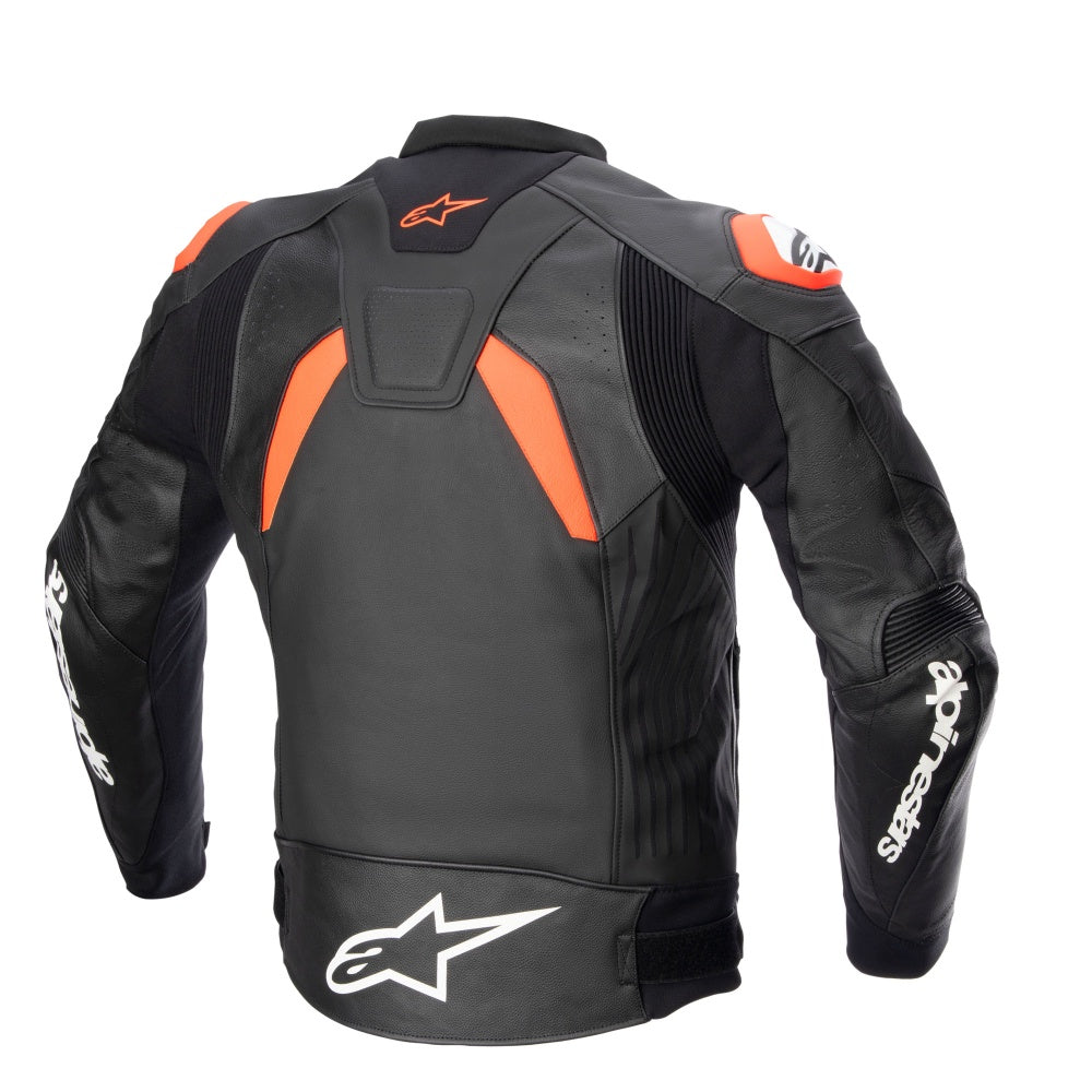 Alpinestars Gp Plus V4 Mens Leather Jacket - Black / Red Fluo / White