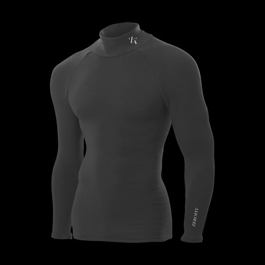 Zerofit Mock Neck HeatRub Ultimate Baselayer Top - Black