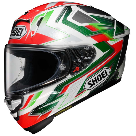 Shoei X-SPR Pro Full Face Race Helmet - Escalate Red / White / Green