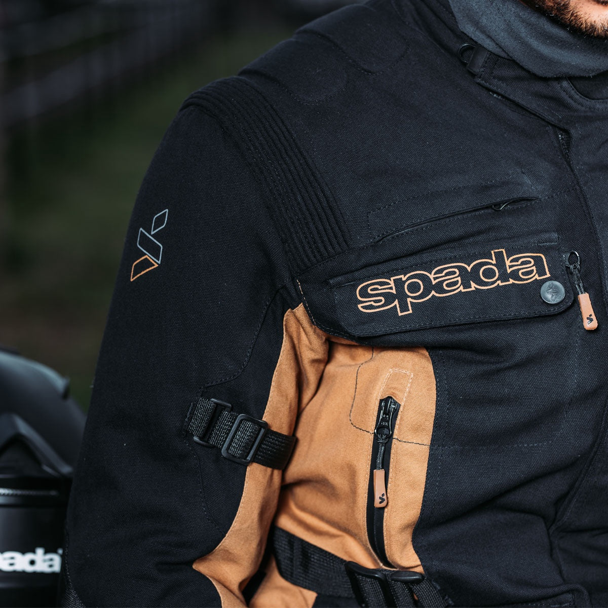 Spada Ascent V3 CE Waterproof Jacket - Black / Tan